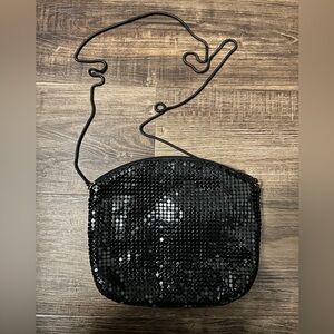 Vintage Black Mesh Evening Party Formal Prom Wedding Clutch Shoulder Bag Purse